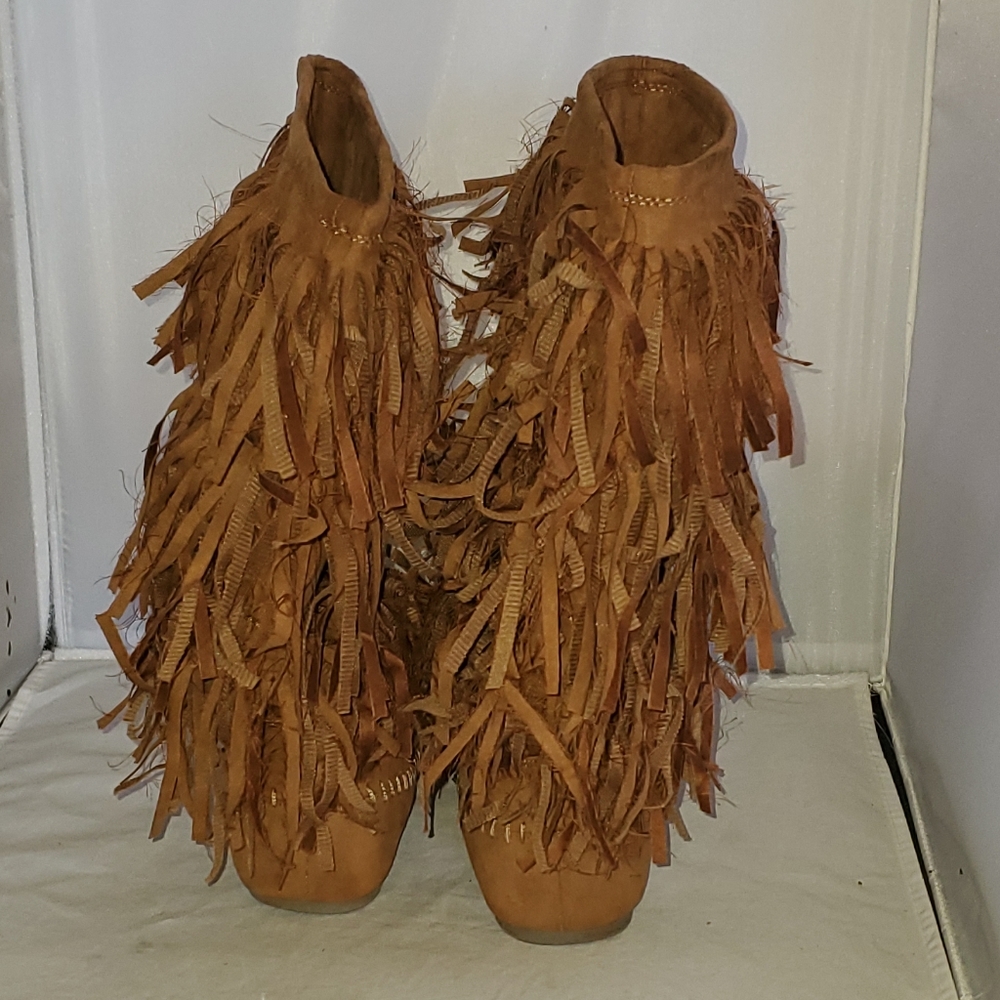 3 Layer Fringe Brown Boot 7.5 - Picture 3 of 6